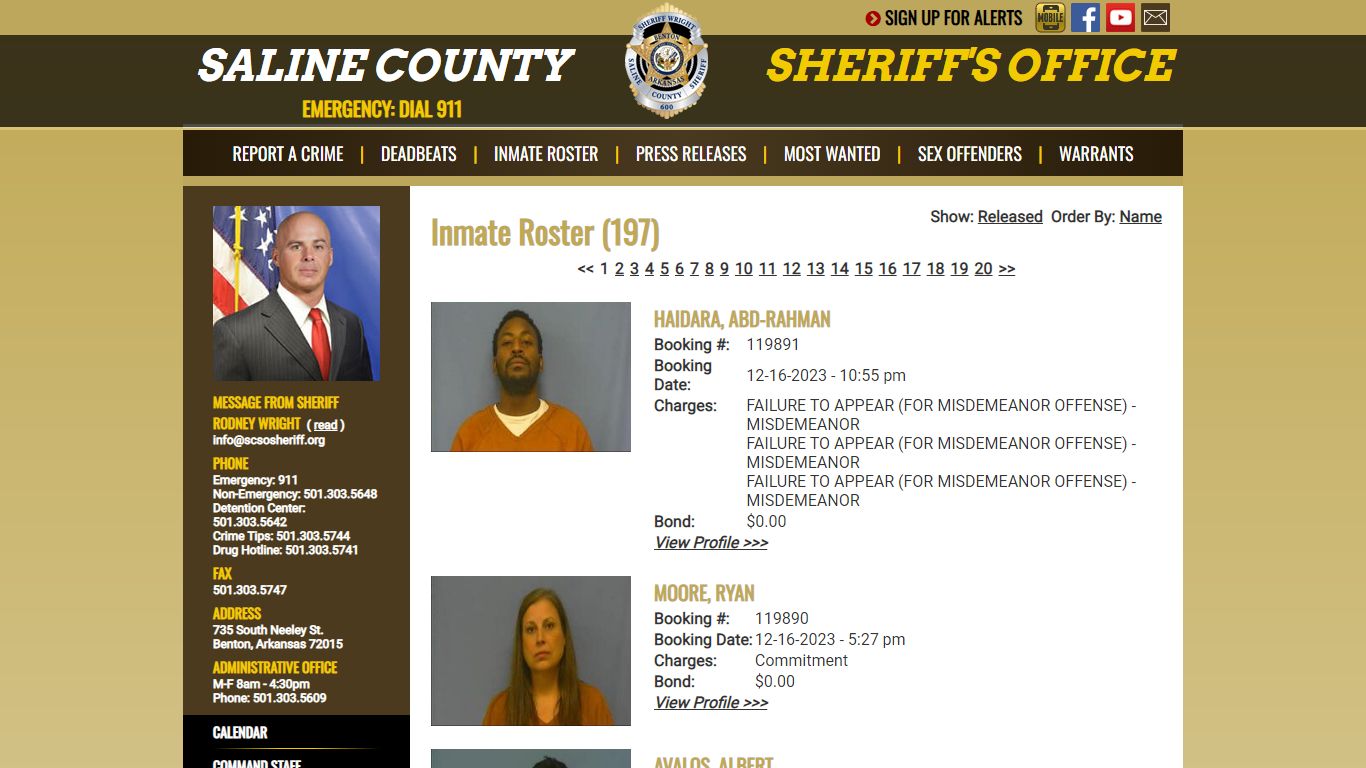 Inmate Roster (229) - Saline County Sheriff's Office